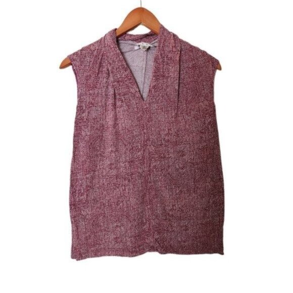 Cabi‎ Raspberry Knit Print V Neck Business Tee Top size M Medium - Picture 4 of 12